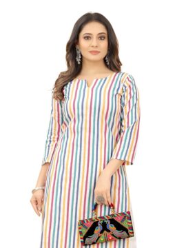 Multi-Coloured Striped Kurti