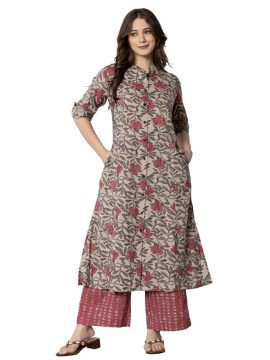 Multi-Coloured Checked Indigo Fabric Kurti